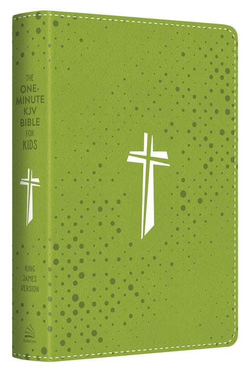 The One-Minute KJV Bible for  Kids - Neon Green Cross