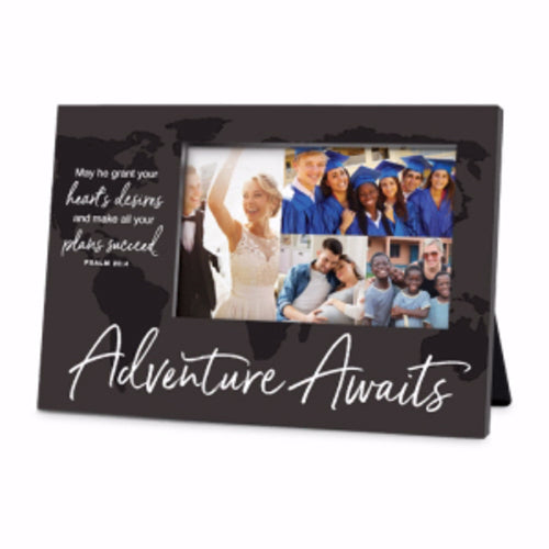 Adventure Awaits Psalms 26:4 Black Photo Frame 