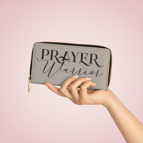 Prayer Warrior Women's Zipper Wallet - Taupe & Black