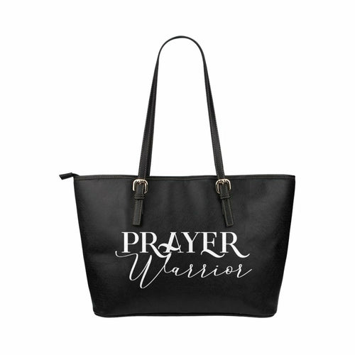 Prayer Warrior Large Leather Tote Bag