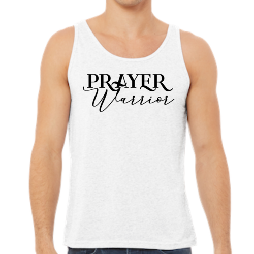 Prayer Warrior Men's Fitness Tank Top - Black Print