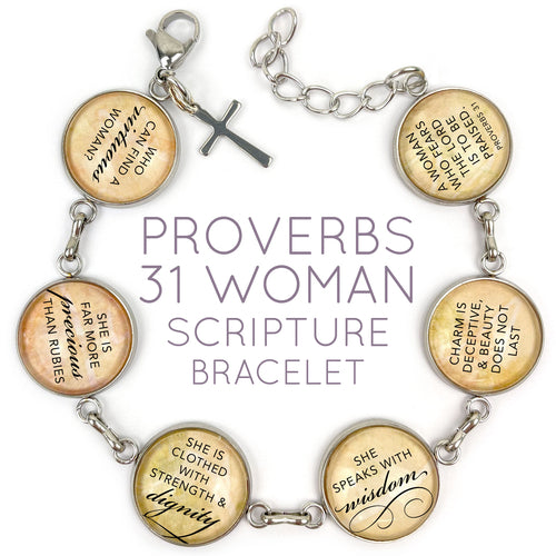 Proverbs 31 Women's Glass Charm Bracelet