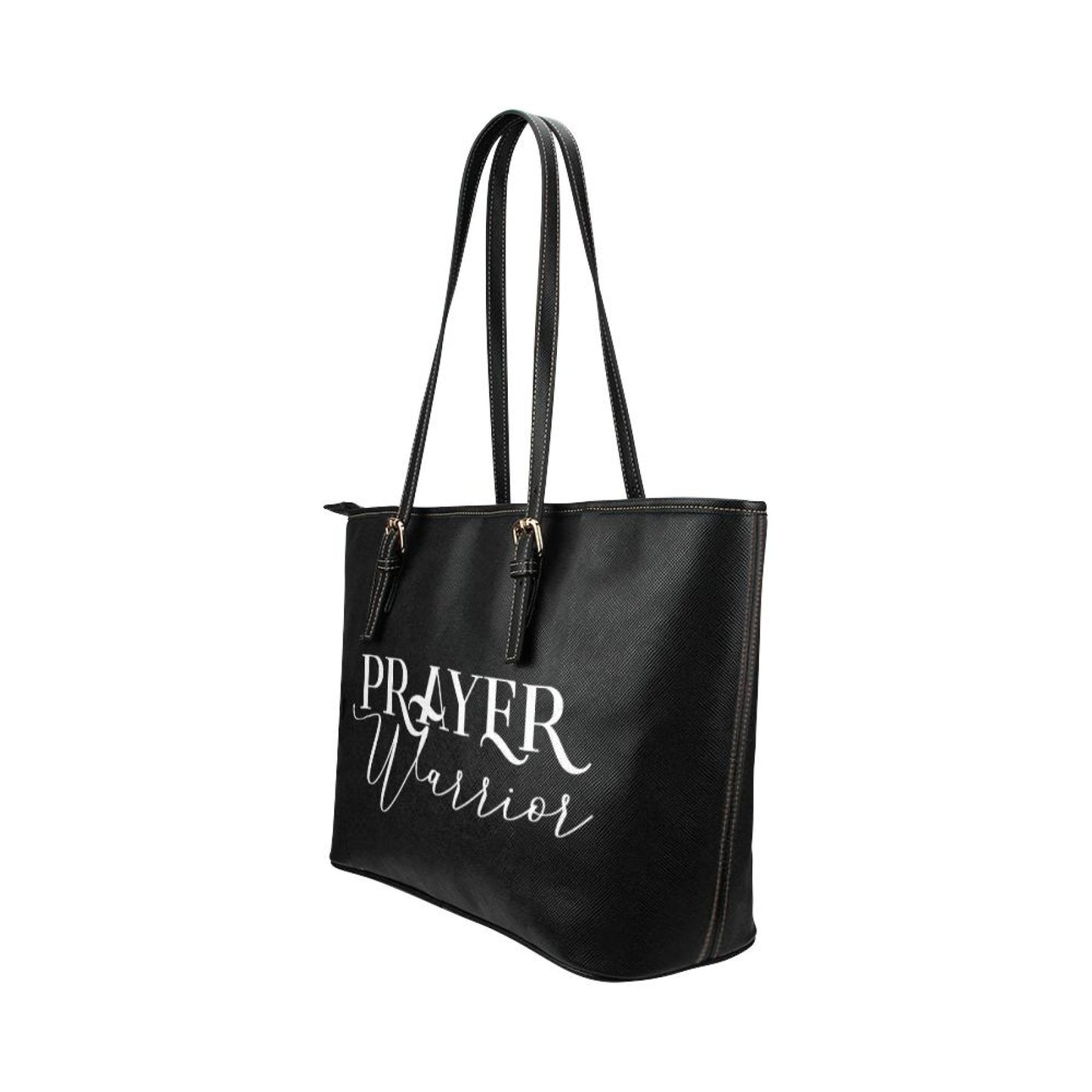 Large Leather Tote Shoulder Bag, Prayer Warrior