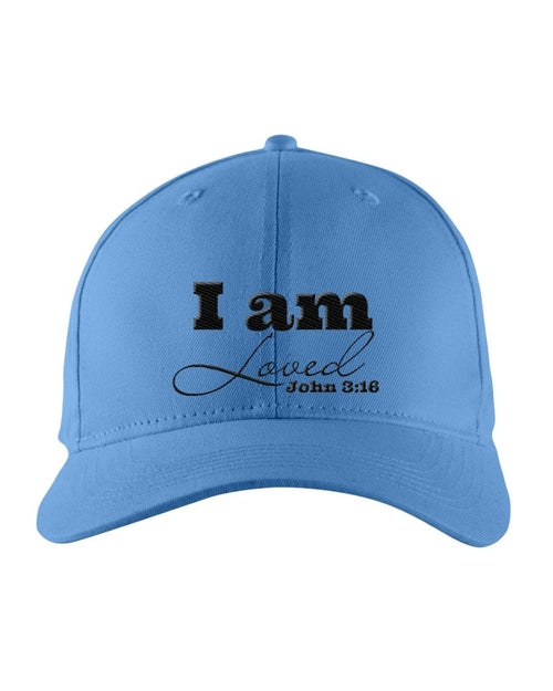 Snapback Embroidered Baseball Cap, I am Loved John 3:16 - Black Print