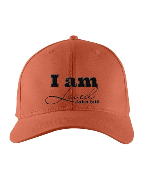 Snapback Embroidered Baseball Cap, I am Loved John 3:16 - Black Print