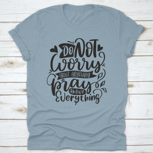 Do Not Worry About Anything Pray About Everything Women's T-Shirt Black Print
