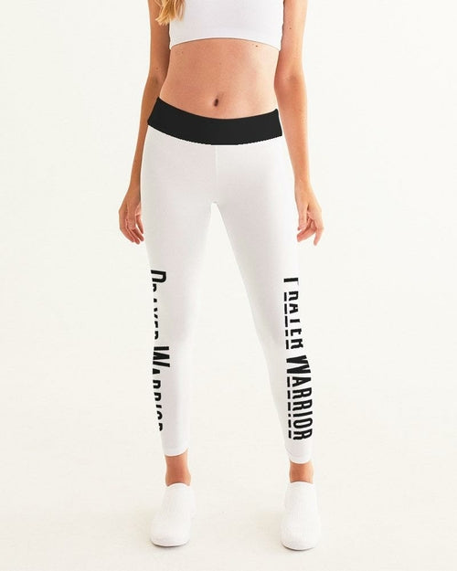 Prayer Warrior Women's Yoga Pants - White & Black