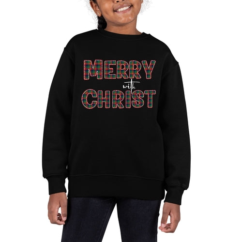 Merry With Christ Kid's Christmas Sweatshirt